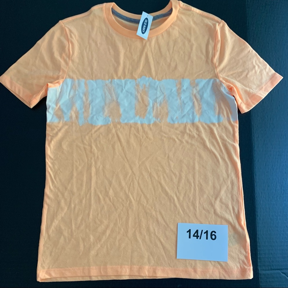 Boys orange tie dye old navy shirt 14 16 NWT